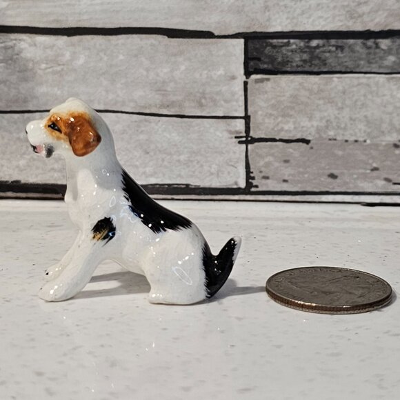 Vintage Japan Jack Russell Terrier Dog With Bone Miniature Figurine - Picture 8 of 8